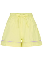 Damson Madder Kitty Cotton-poplin Shorts Yellow
