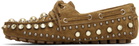 Valentino Garavani Brown Mixed Studs Boat Shoes