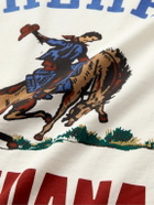 CHERRY LA - Tijuana Cowboy Stone-Washed Logo-Print Cotton-Jersey T-Shirt - Neutrals