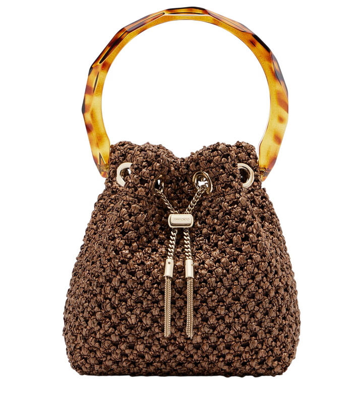 Photo: Jimmy Choo Bon Bon Small raffia-effect bucket bag