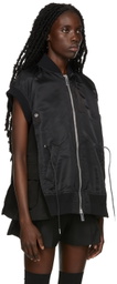 Sacai Black Nylon Twill Mix Vest