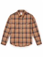 Visvim - Frontier Checked Wool and Linen-Blend Flannel Shirt - Orange