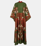 La DoubleJ Magnifico printed silk twill maxi dress