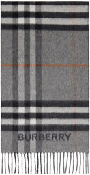 Burberry Gray Contrast Check Scarf