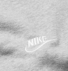 Nike - Logo-Embroidered Mélange Fleece-Back Cotton-Blend Jersey Sweatshirt - Gray