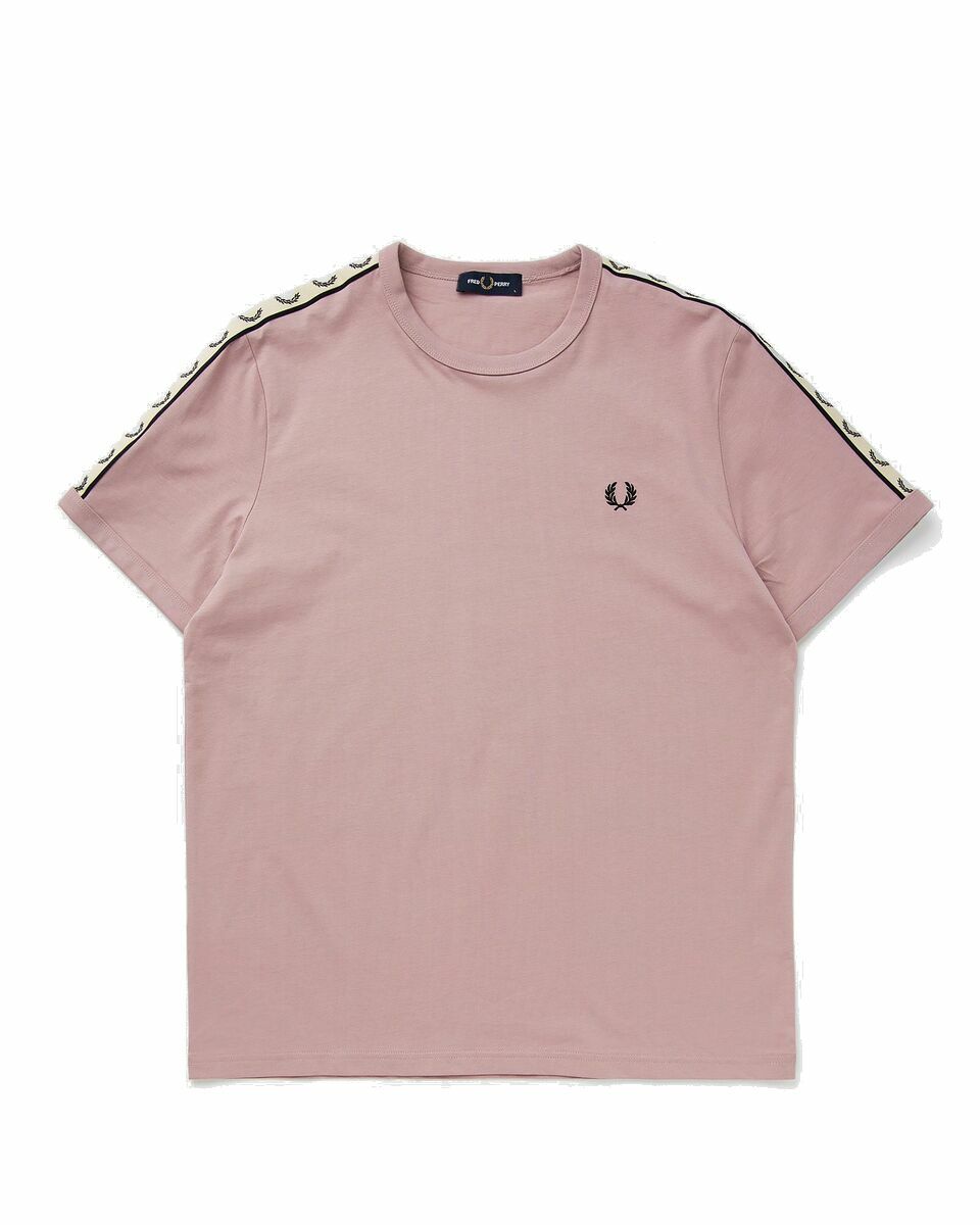 Photo: Fred Perry Contrast Tape Ringer T Shirt Pink - Mens - Shortsleeves
