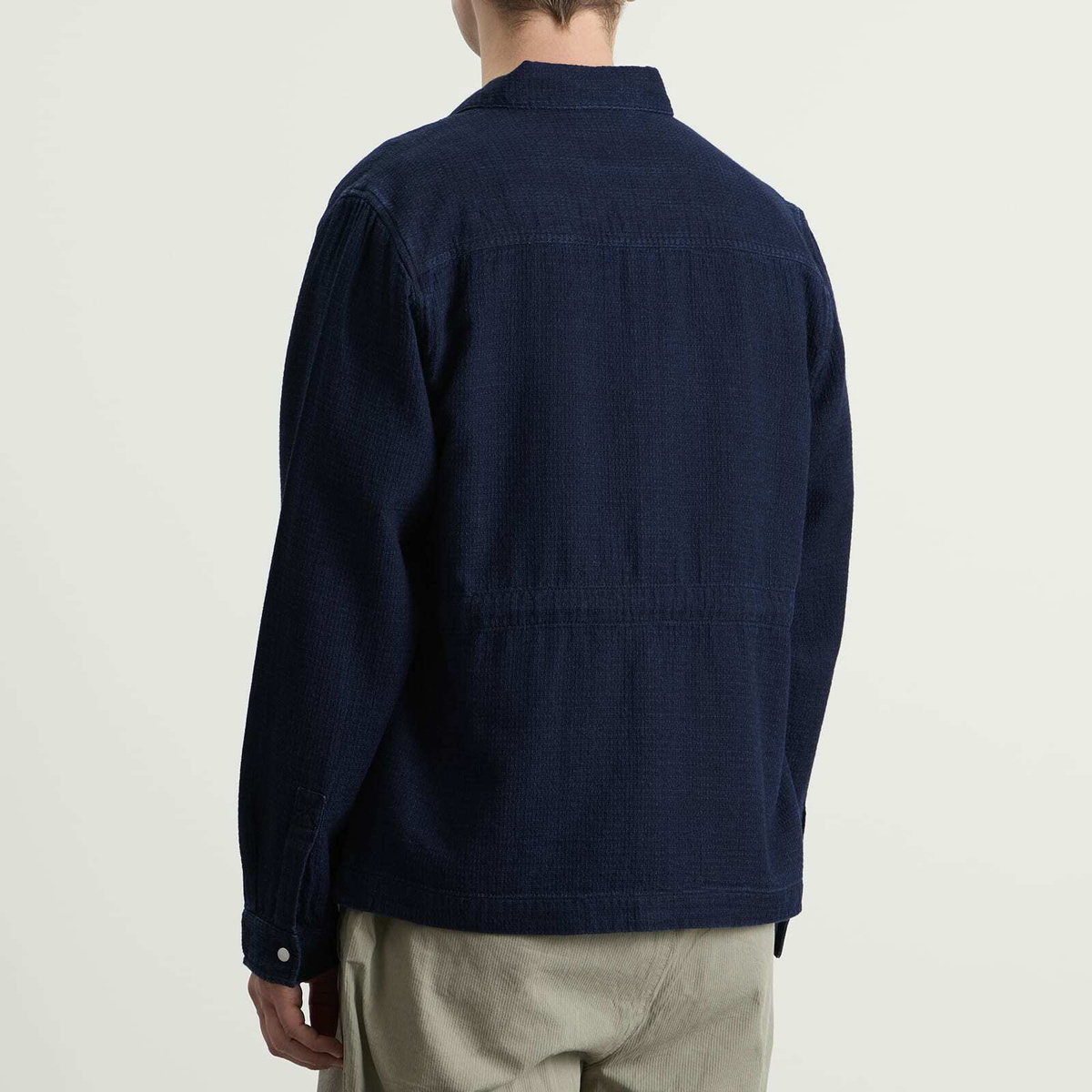 Folk Men's Assembly Jacket in Indigo Basketweave
