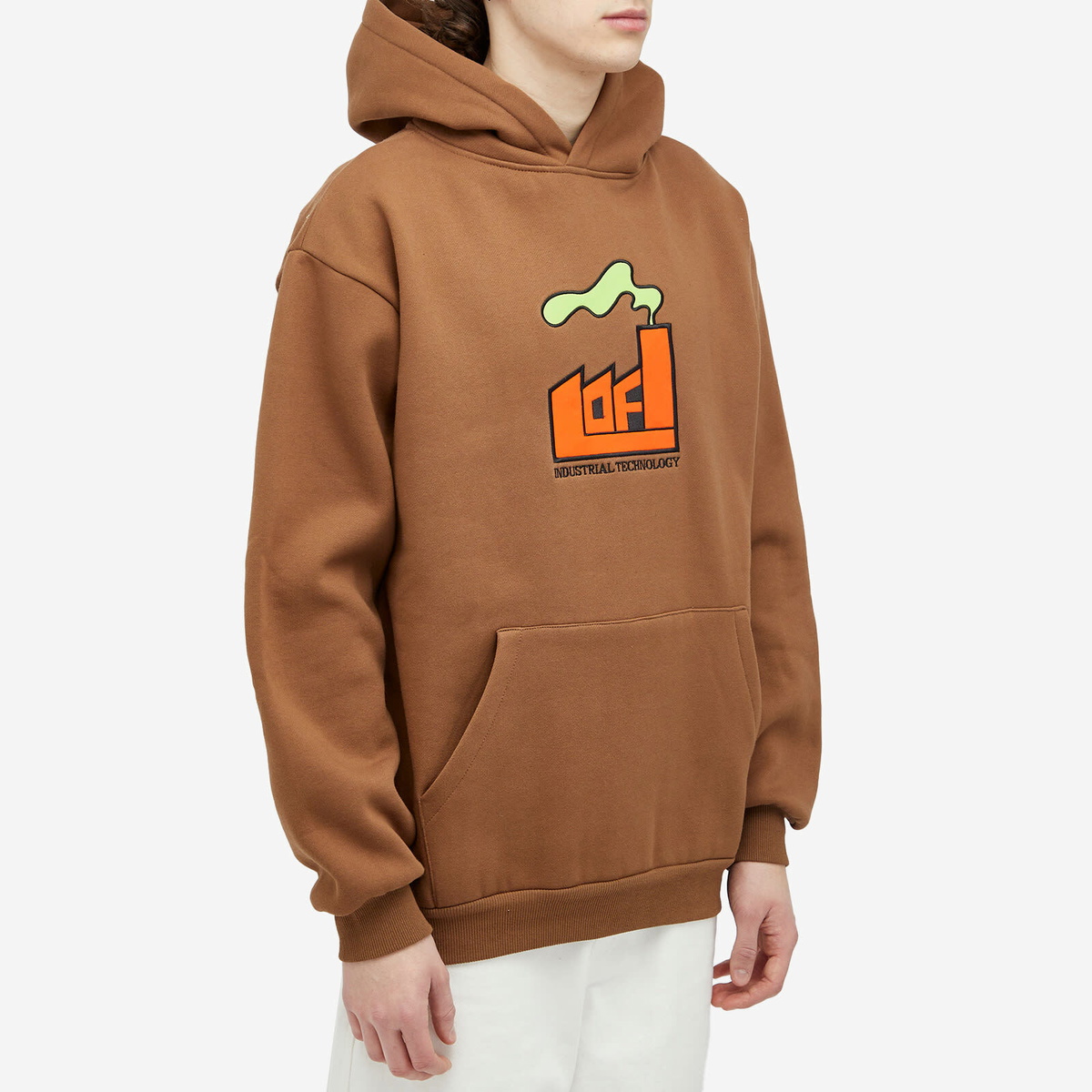 Lo-Fi Men's Plume Applique Hoodie in Brown