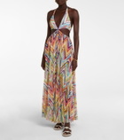 Missoni Mare Zig-zag knit cutout maxi dress