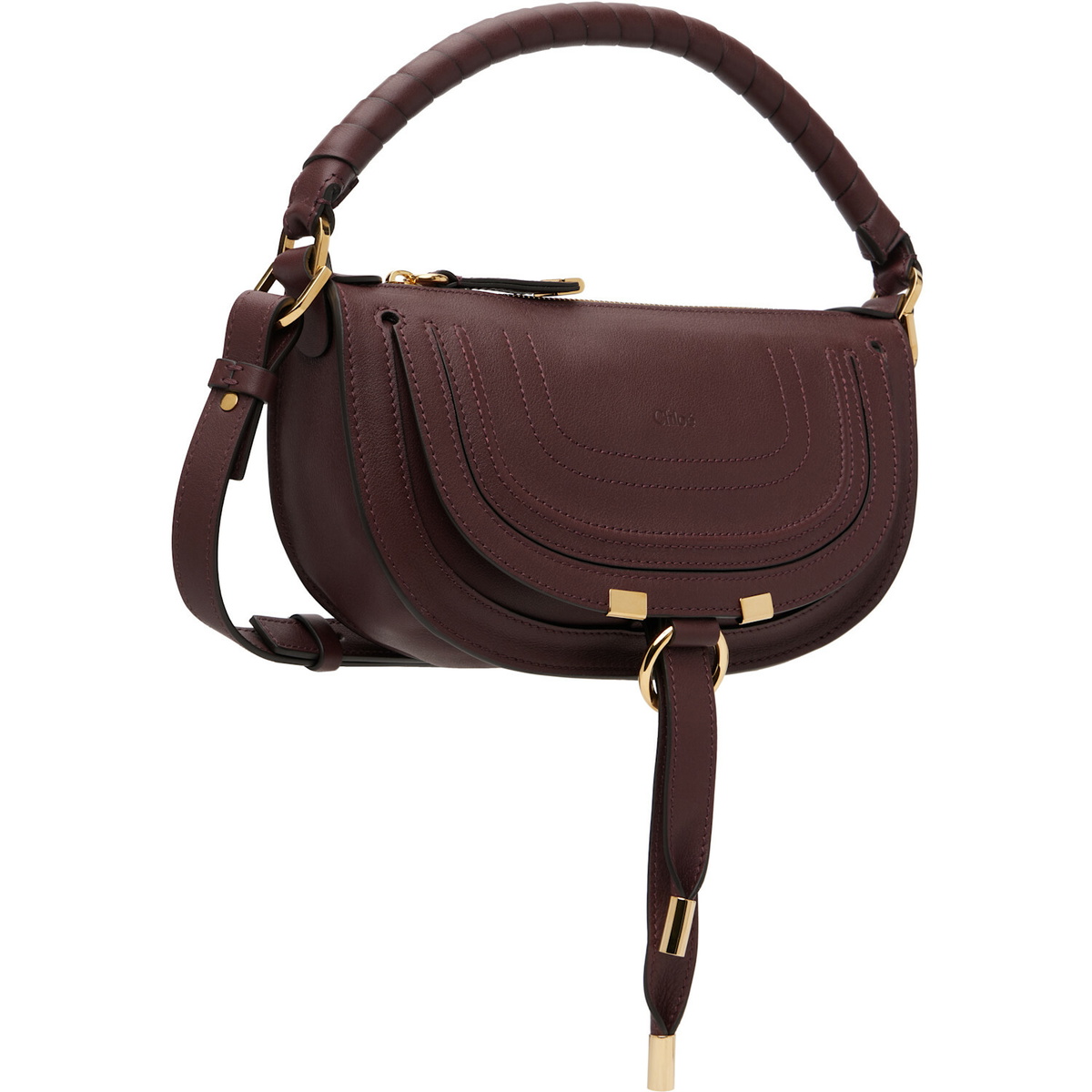 Chloé Burgundy Mini Marcie Shoulder Bag