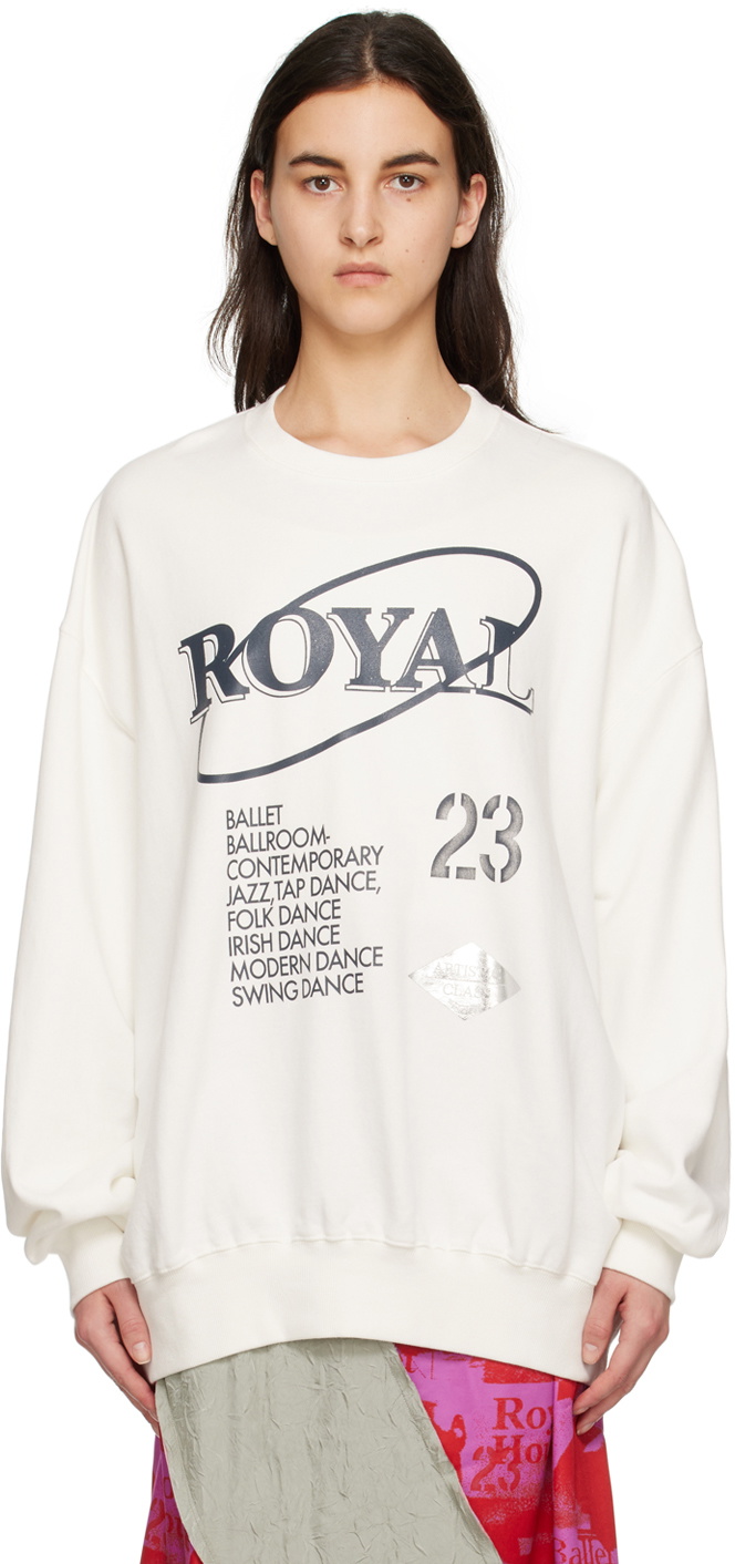 OPEN YY White Royal Letter Sweatshirt