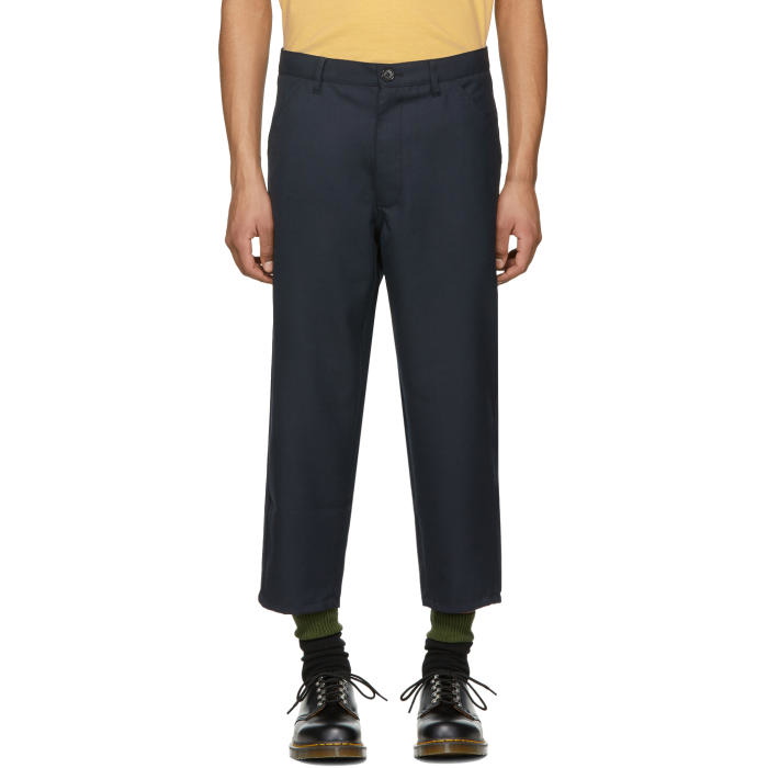 Photo: Comme des Garçons Shirt Navy Gabardine Trousers 