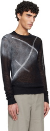 HELIOT EMIL Black Fluxus Crewneck Sweater