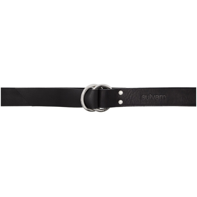 Sulvam Black Ring Belt Sulvam