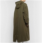 Raf Simons - Oversized Shearling-Lined Cotton-Blend Hooded Parka - Green