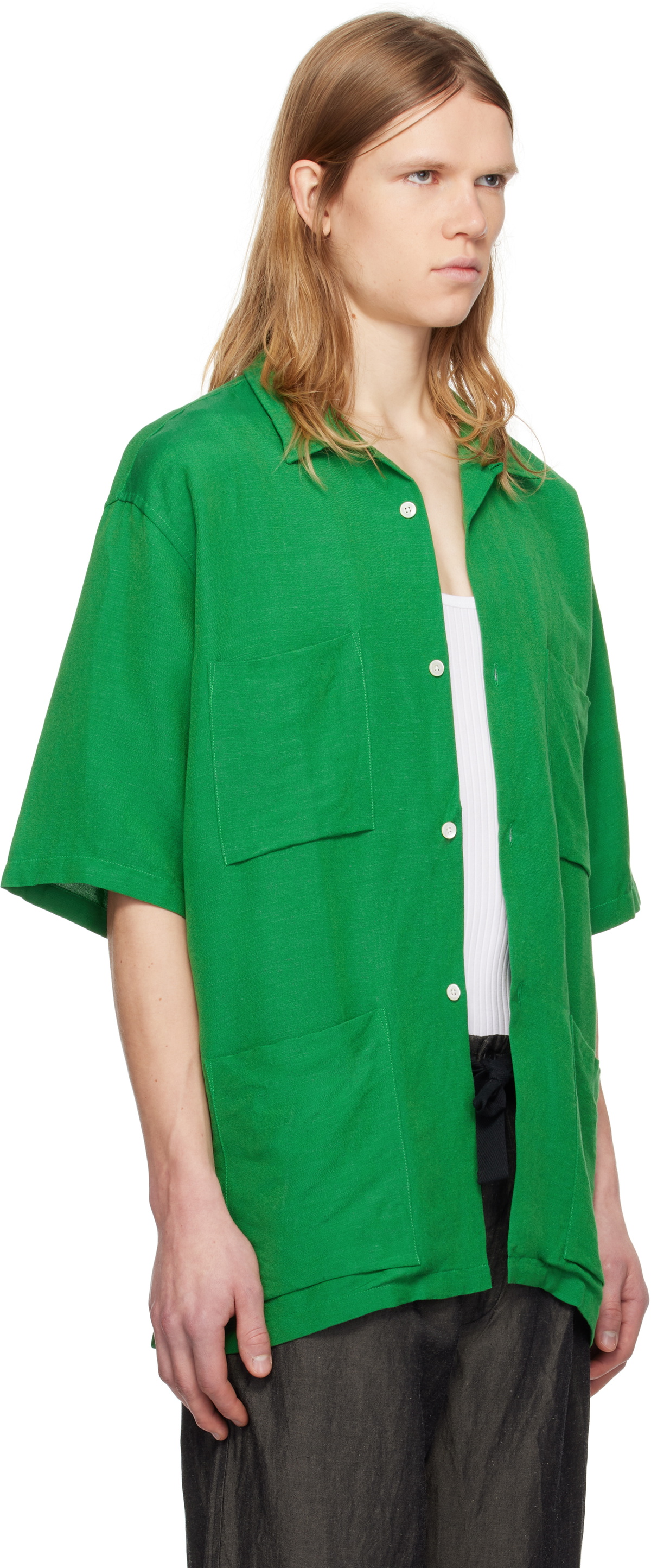 Pilgrim Surf + Supply Green Amedeo Short Sleeve Shirt
