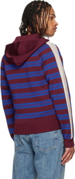 Wales Bonner Burgundy 'The Music Knit' Hoodie