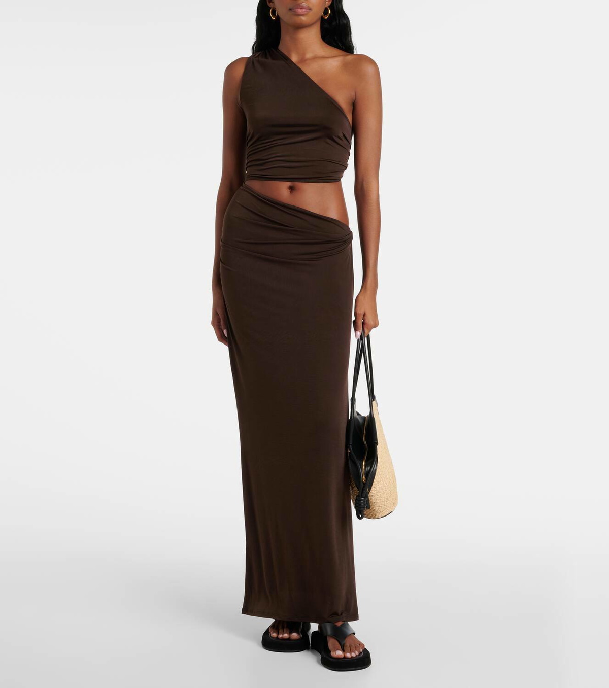 Jade Swim Yana cutout one-shoulder maxi dress