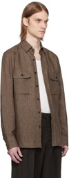 Brioni Brown Military Shirt