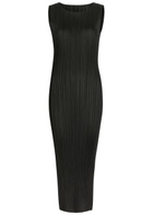 Pleats Please Issey Miyake Pleated Woven Midi Dress Black
