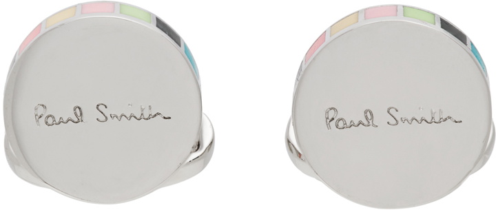 Photo: Paul Smith Silver & Multicolor Logo Cufflinks