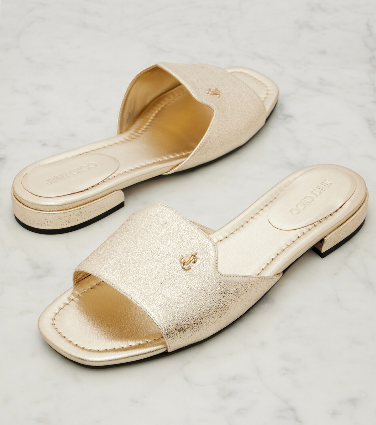 Jimmy Choo Dina leather slides