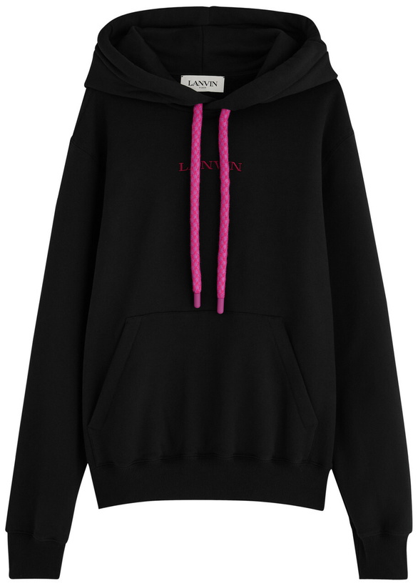 Photo: Lanvin Logo Hooded Cotton Sweatshirt Black