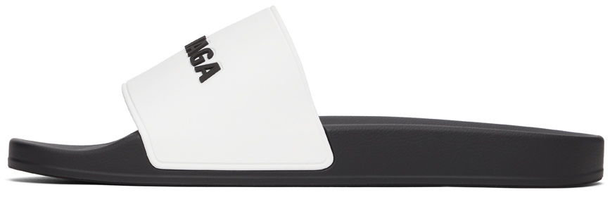 Balenciaga White & Black Pool Slides