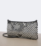 Prada Embellished leather-trimmed crossbody bag
