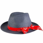 MC2 Saint Barth Blue Jeans Paper Hat With Bandanna Print Bandeau
