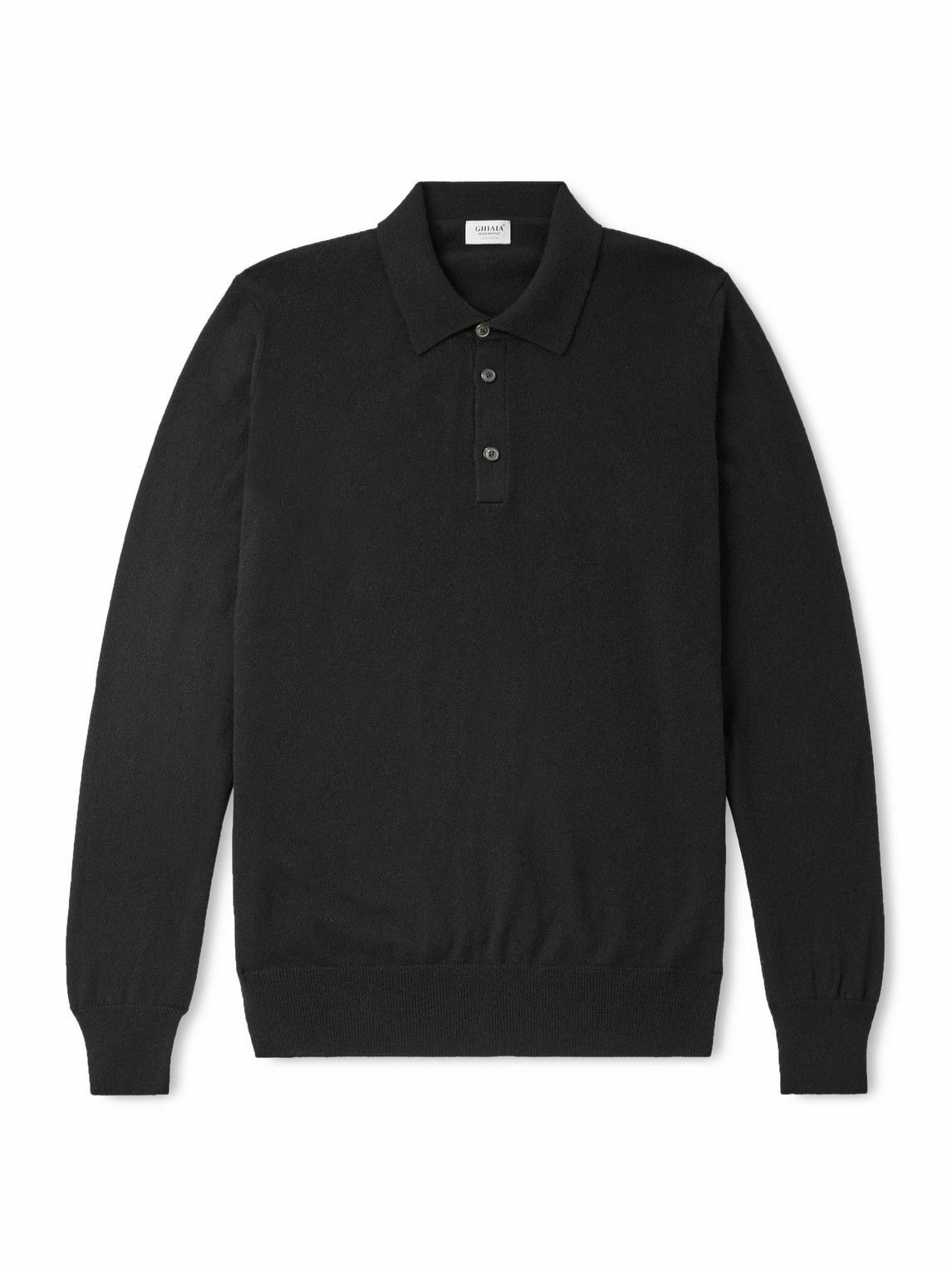 Ghiaia Cashmere - Cashmere Polo Shirt - Black