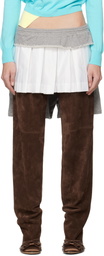 ALL-IN White & Gray Sweatshort Miniskirt