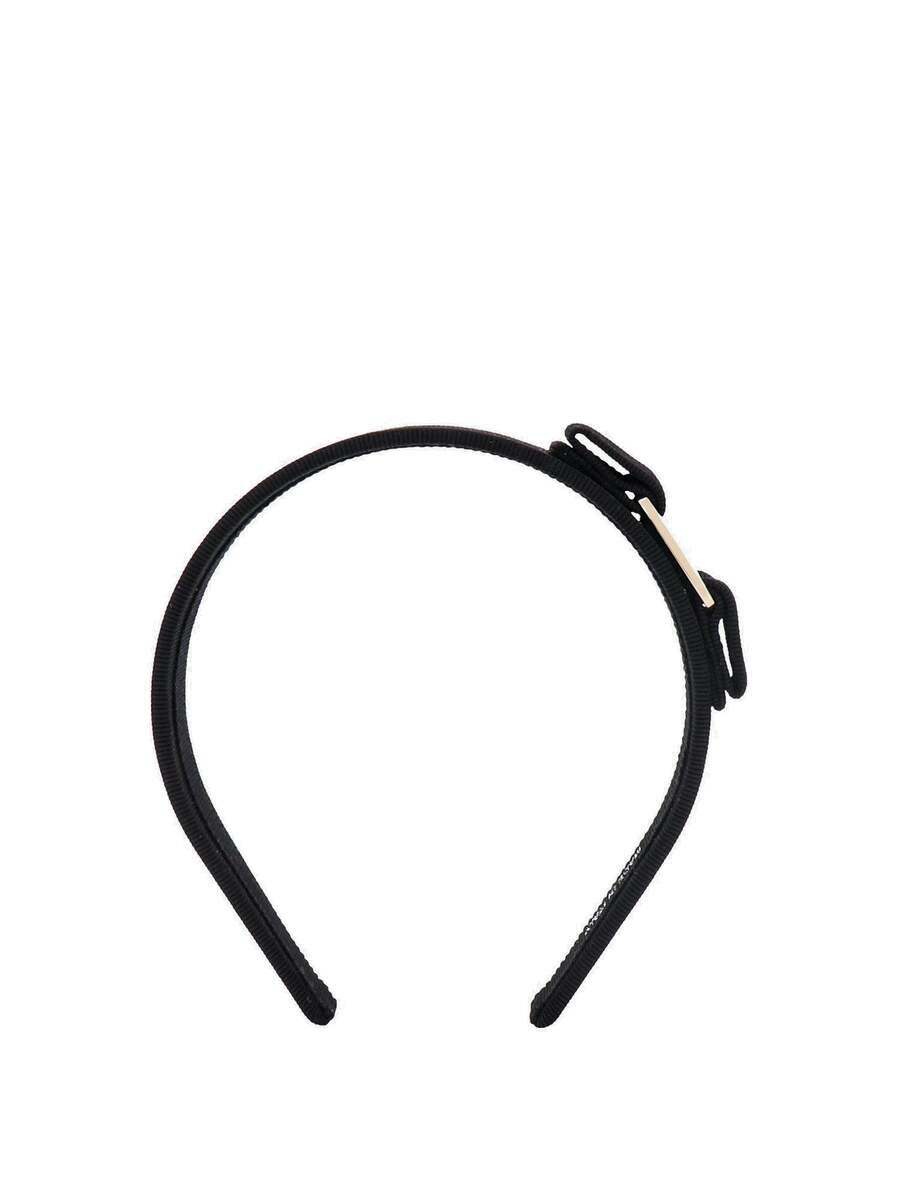ヘアアクセサリー SALVATORE FERRAGAMO BLACK COTTON BLEND HAIR BAND Ferragamo Headband Black Womens Hats E Hairband Salvatore