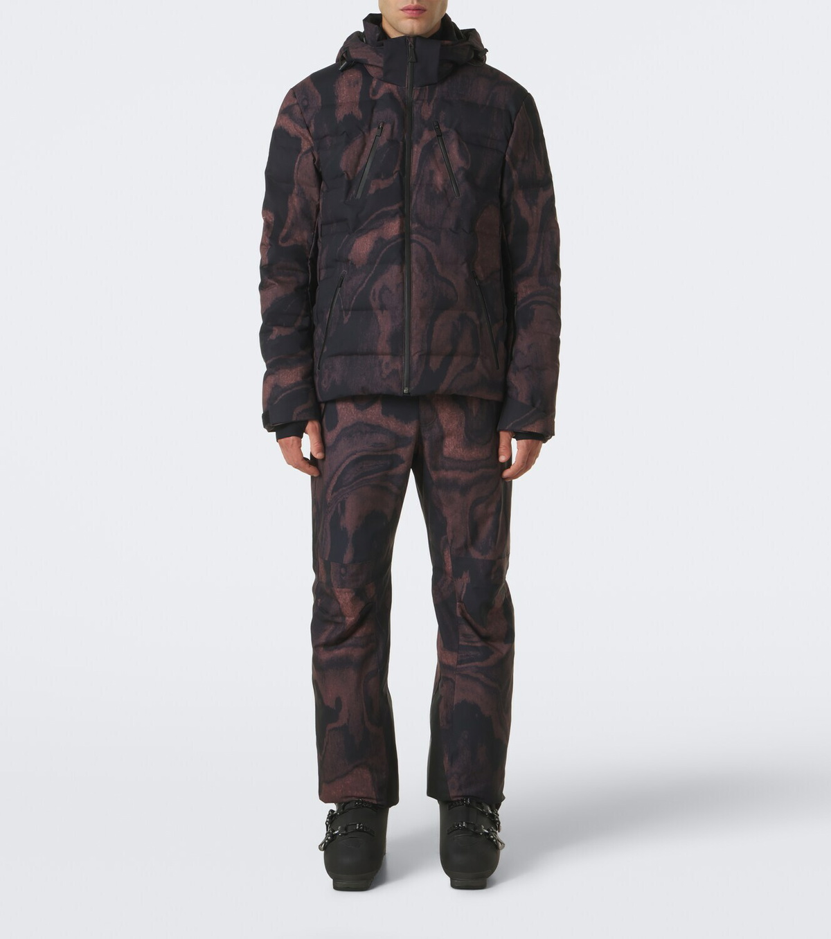 Aztech Mountain Nuke printed hooded down ski jacket