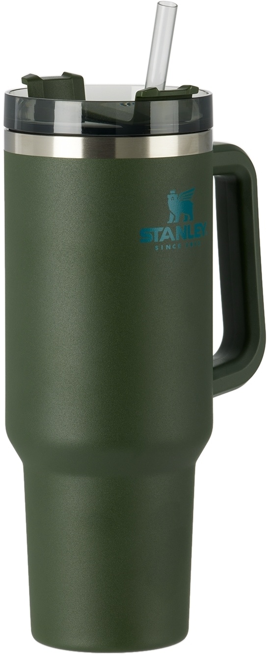 Stanley 40oz travel quencher tumbler cup in spirulina green!