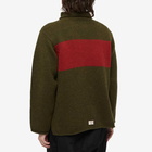 Nigel Cabourn Men's Striped Rollneck Knit in Army/Red