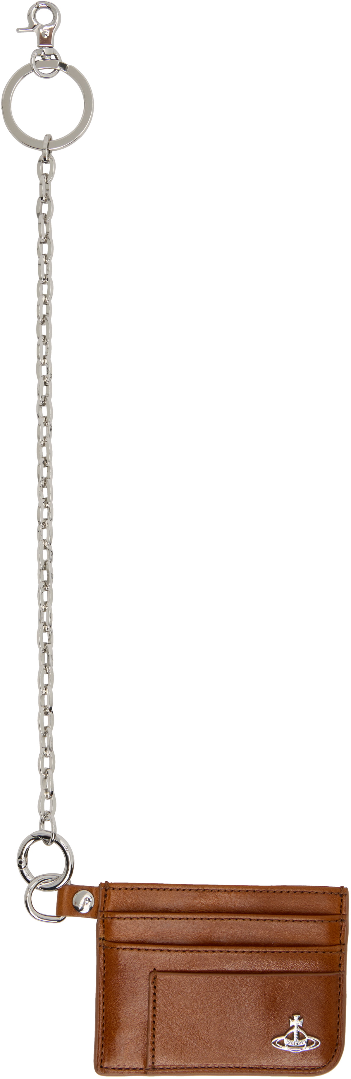 Vivienne Westwood Brown Flat Chain Card Holder