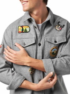 MC2 Saint Barth Man Wooly Grey Overshirt With Pockets And Patches