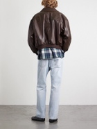 CELINE - Leather Blouson Jacket - Brown