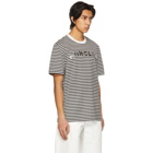 Moncler White and Black Striped T-Shirt