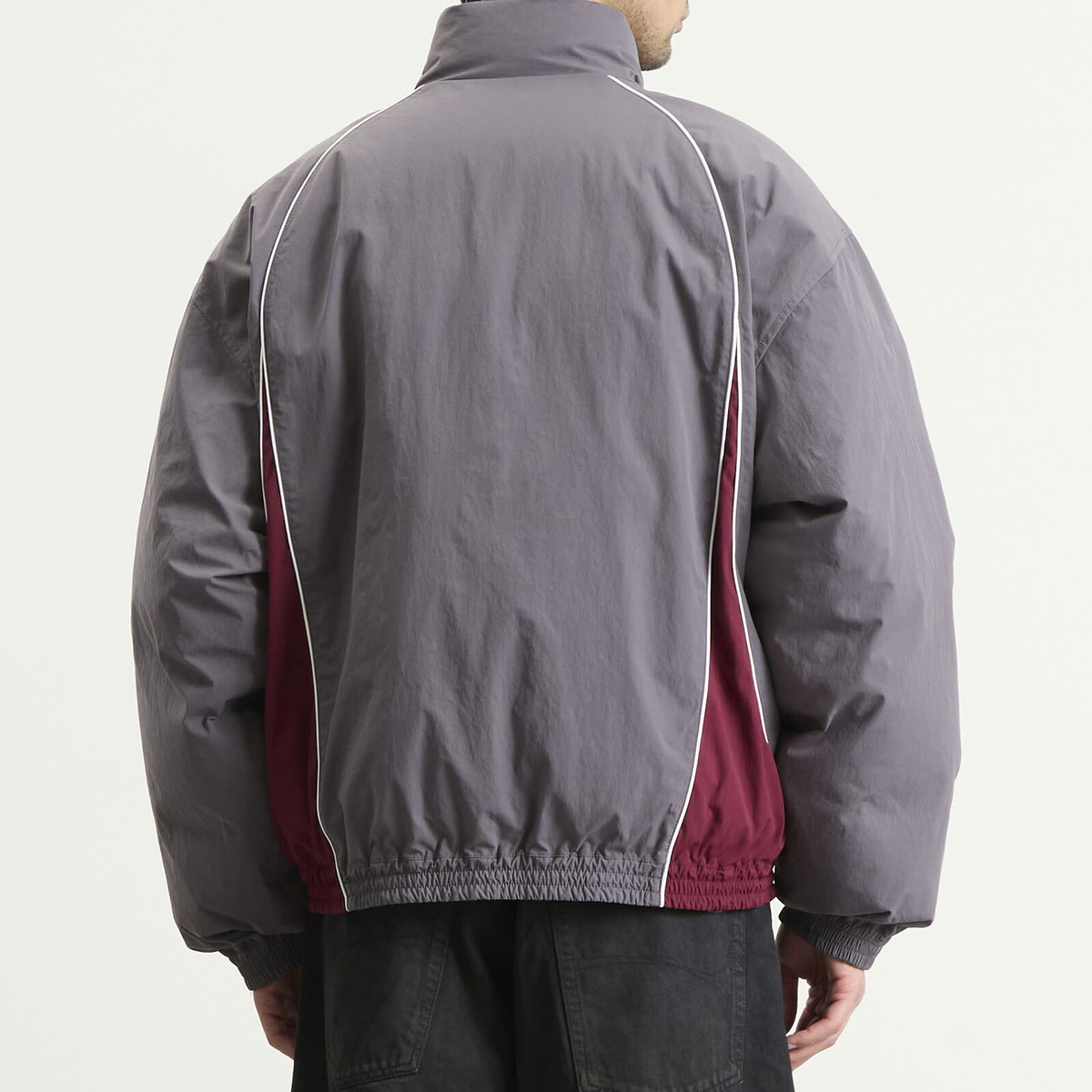 Balenciaga Men's Reversible Nylon Padded Jacket in Smoky Purple