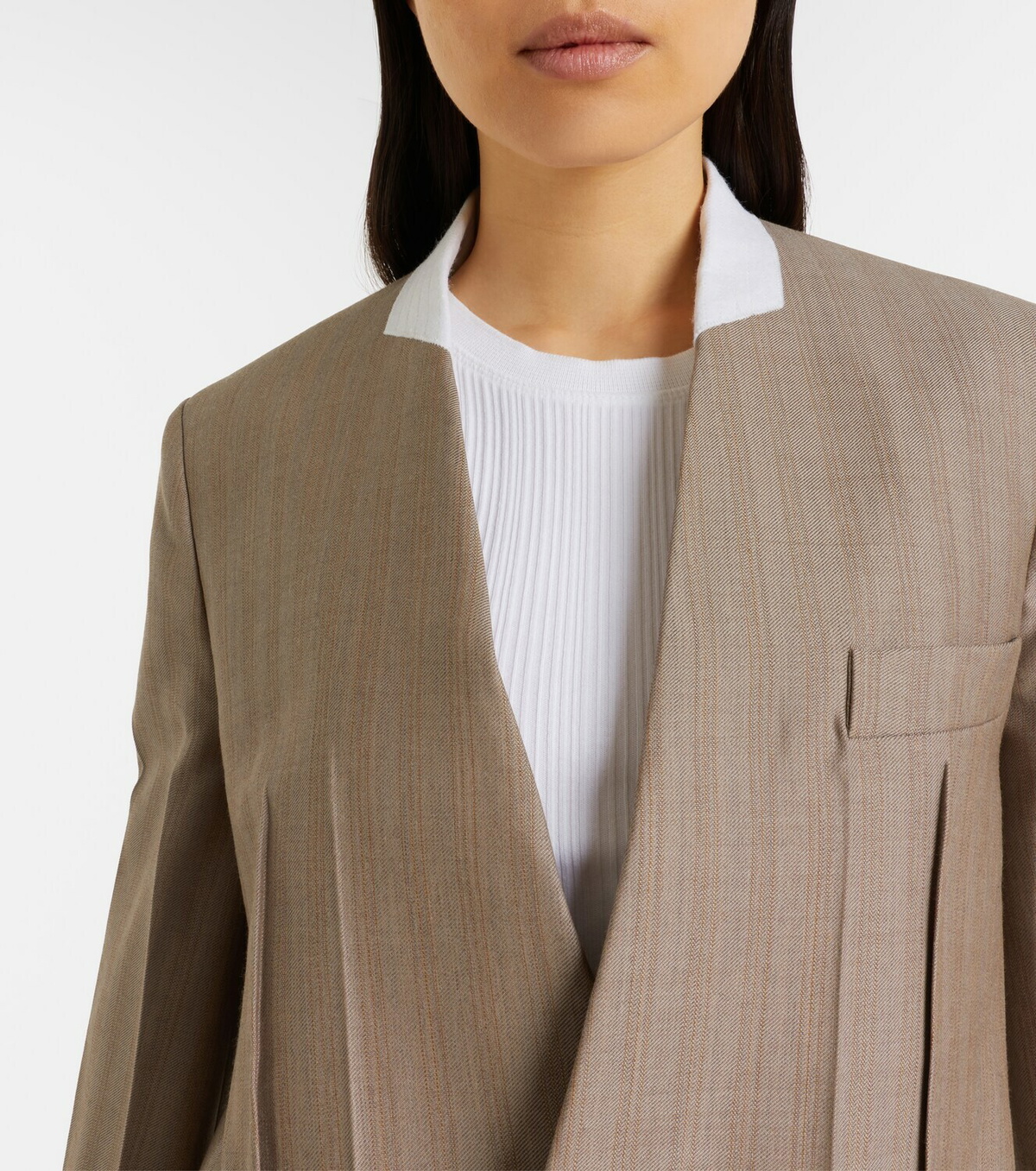 Victoria Beckham Herringbone virgin wool blazer