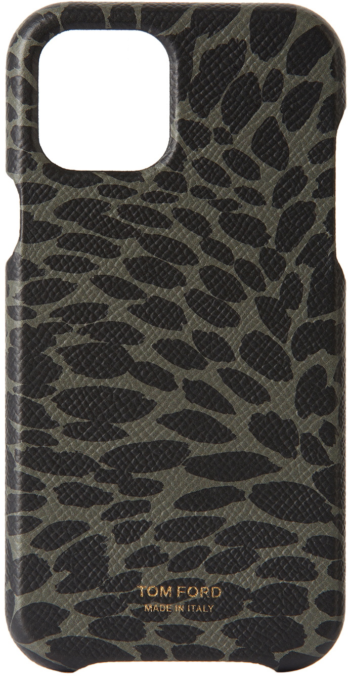 TOM FORD Green Black Animal Print iPhone 12 Pro Case TOM FORD