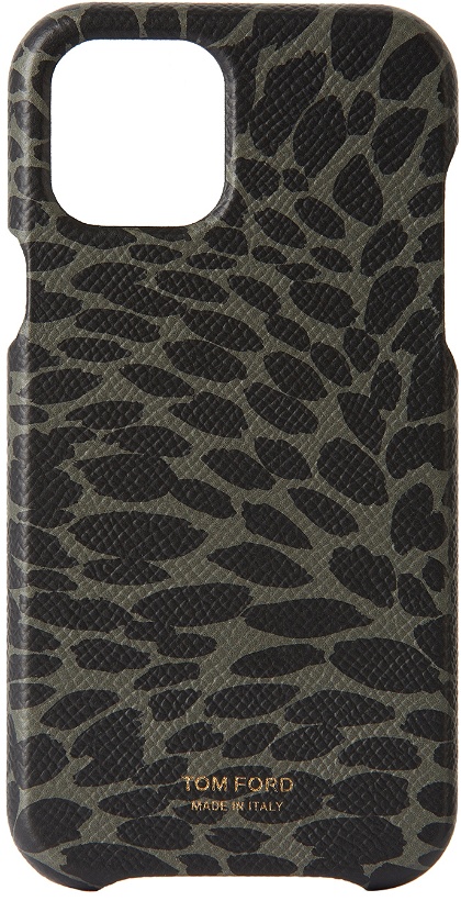 Photo: TOM FORD Green & Black Animal Print iPhone 12 Pro Case