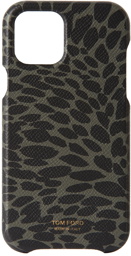 TOM FORD Green & Black Animal Print iPhone 12 Pro Case