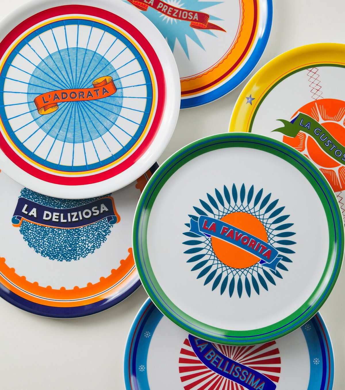 Bitossi Bel Paese set of 6 porcelain plates
