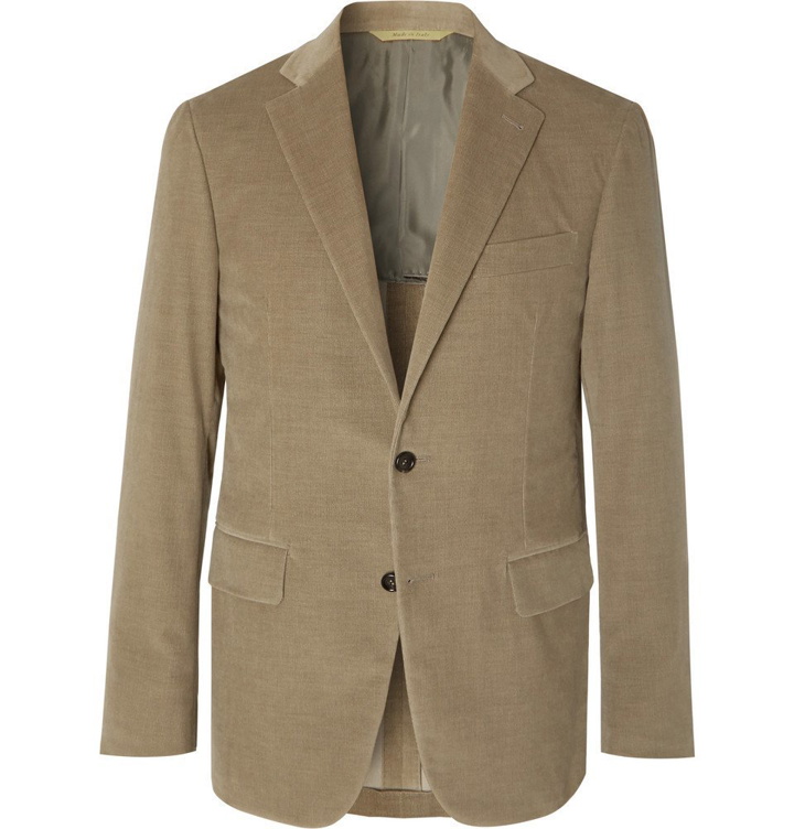 Photo: Canali - Light-Brown Kei Cotton-Blend Corduroy Suit Jacket - Brown