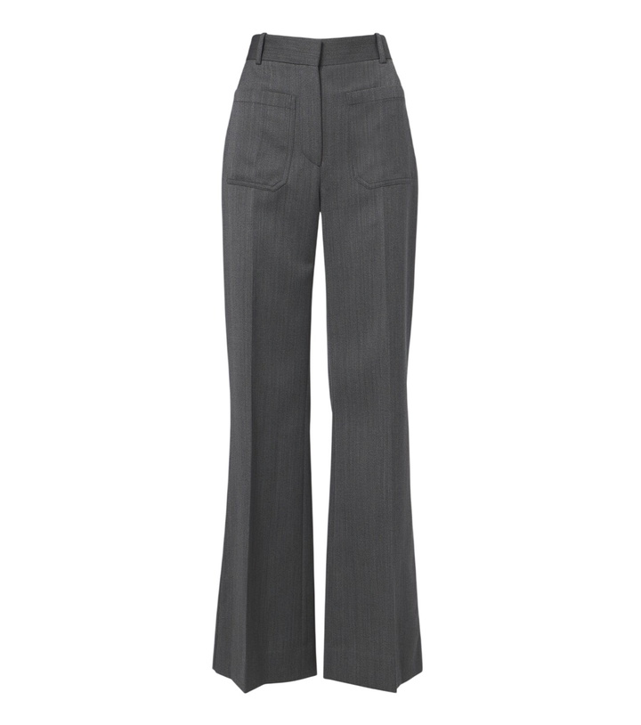 Photo: Victoria Beckham Alina herringbone virgin wool wide-leg pants