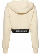 PALM ANGELS - Logo Tape Zipped Cotton Hoodie