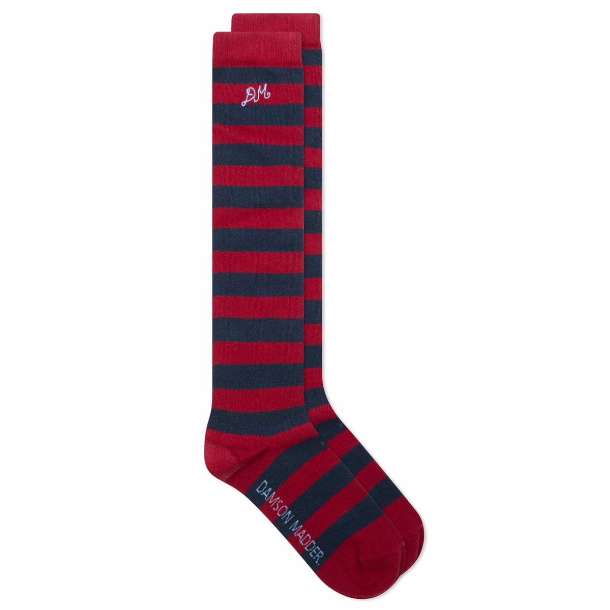 Damson Madder Women's Knee High Stripe Socks in Red 